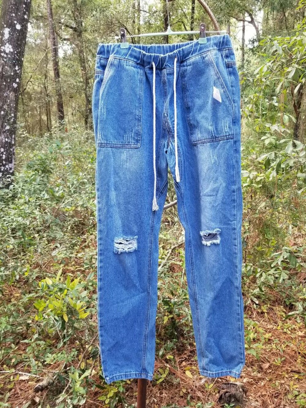 Distressed Denim Jogger Jeans Size L